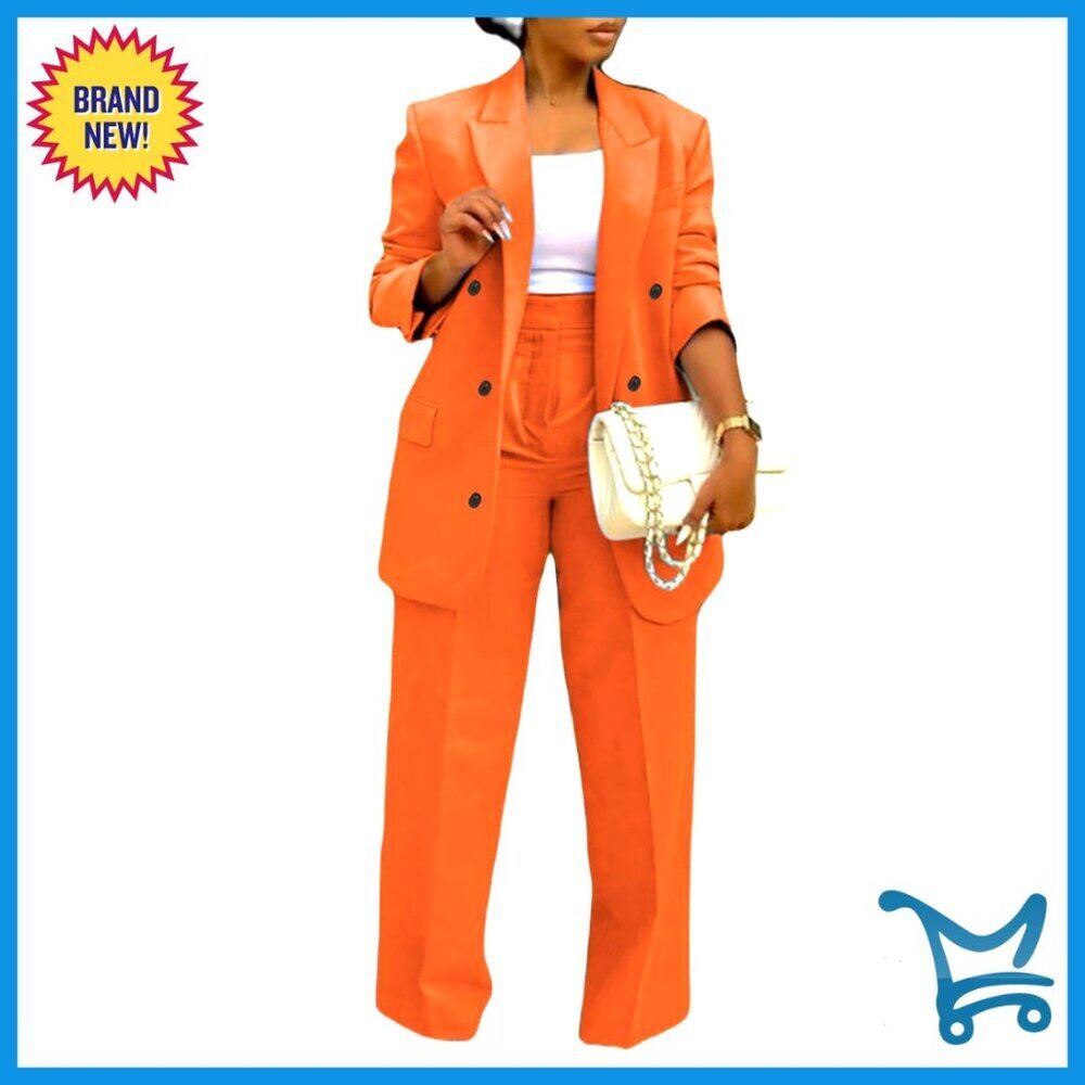 Double Breasted Blazer Wide Leg Pants Set Business Casual Office Work